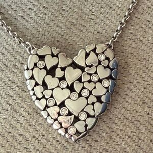 * Brighton * Silver Heart Cluster Necklace
